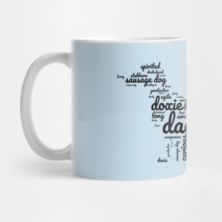 Dachshund Shapecloud Black Mug